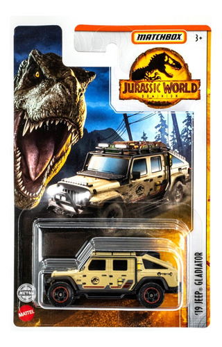 Jeep Gladiator Jurassic World - Escala 1/64 Matchbox