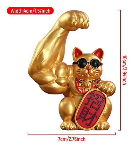 Li 2 Figuras De Gato De La Suerte Chino Con Brazo De Gato