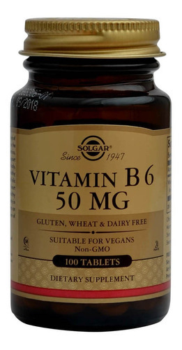 Vit B6 50 mg - 100 comprimidos de sabor sem sabor