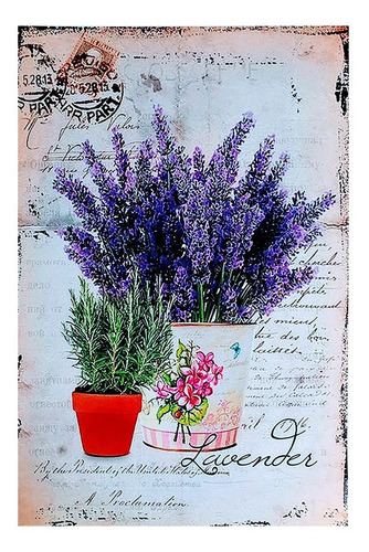 Imagen 3 de 5 de Láminas Decoupage Laura Craft Set Lavandas