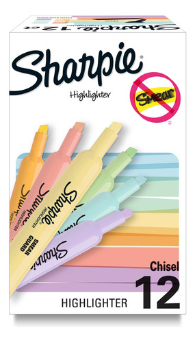 Resaltador Sharpie Pastel X 12 Pcs (6 Colores)