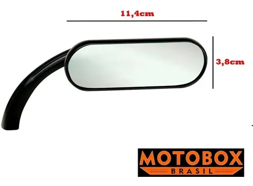 Retrovisor Mini Oval Preto Para Harley Davidson - Arlen Ness