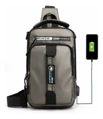 Morral Elegante Tipo Pechera Con Usb Mochila De Hombre Sport