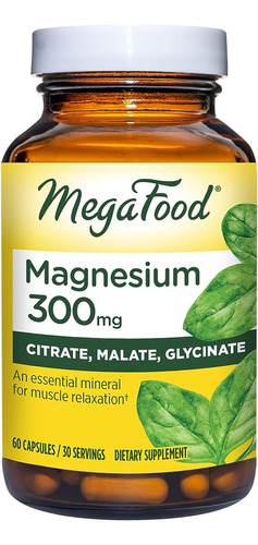 Megafood Magnesio 300mg 60 Capsulas Para Relajacion Muscular