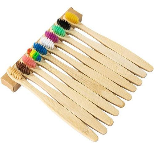 Cepillos De Dientes De Bambú Con Cerdas Suaves, 60 Uds Cepillo de dientes para niños Cepillo de dientes para parejas Cepillo de dientes desechable Cepillo de dientes para hoteles 60ps YATAIA
