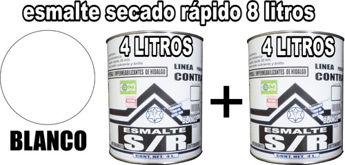 Pintura Esmalte Secado Rápido  Aceite  8 Litros Blanco  