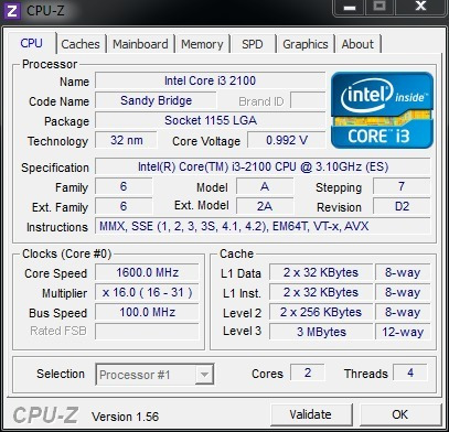 Processador Intel Core I3 2100 Lga 1155 - Oem - Novo