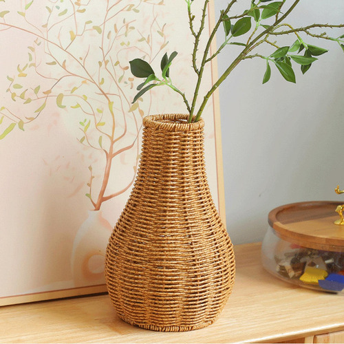 Jarrón De Mimbre, Maceta Elegante Para Plantas, Arreglo S