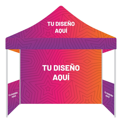 Toldo Publicitario Con Back Y Laterales 2x2mts Personalizado