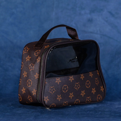 Neceser Porta Cosméticos Cartera Rectangular Organizador Marrón Oscuro