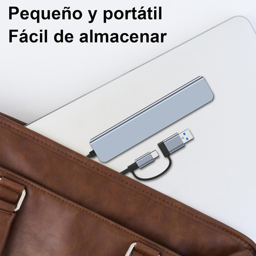 Adaptador Usb C Hub Tipo C, 8 En 1, Multipuerto, Usb 3.0, Sd