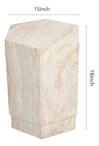 Mesa Lateral Hexagonal De Travertino Italiano 14 6 - Diseño