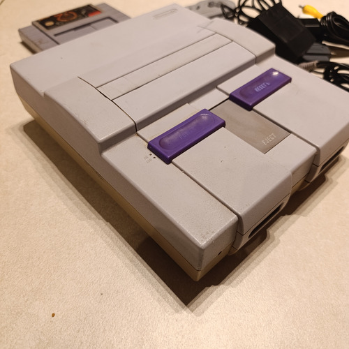 Snes Consola Super Nintendo Compl Con Juego Mortal Kombat 3 Gris (Usado)