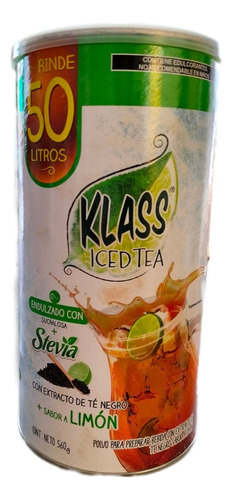 Polvo Para Preparar Bebida Klass Iced Tea De 560 Grs 