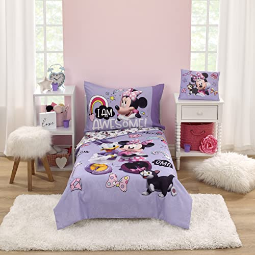 Juego De Cama Disney Minnie Mouse I Am Awesome Lila, Ro...