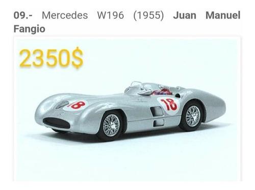 Mercedes W196 1955 Fangio 1/43 Coleccion Formula 1 Salvat