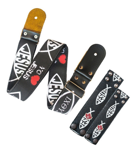 Strap Cristiano - Thalí Para Guitarra O Bajo + Brazalete Color 5