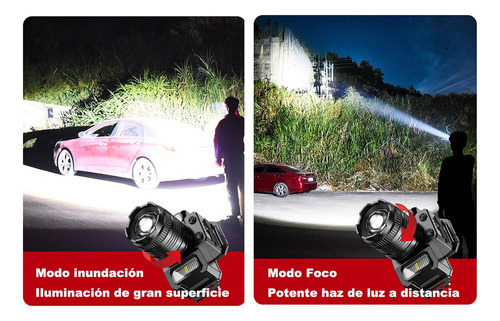 Lámpara De Cabeza Led Minera Recargable Luz De Camping 2pcs