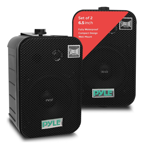 Par Altavoces de 2 Vías para Interior y Exterior Pyle Potencia de 500W Altavoces Pasivos de 6.5 Pulgadas Resistentes a la Intemperie Montaje en Pared y Techo Ideal para Uso en Alberca Patios