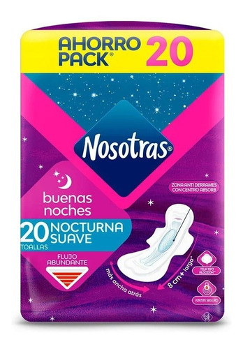 Pack 20 Toalla Higiénica Buenas Noches Normal Tela Suave