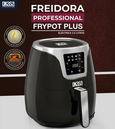 Olla Freidora Dkasa 2.6 Litros Air Fryer 80% Menos Aceite