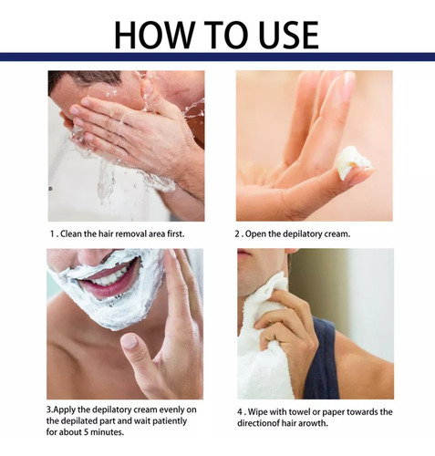 . 3×creme De Depilação Permanente-removedor De Barba E