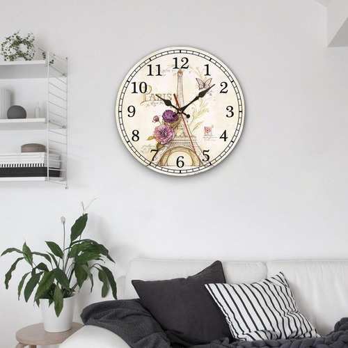 .s Reloj De Pared Redondo Decorativo De Madera Silencioso
