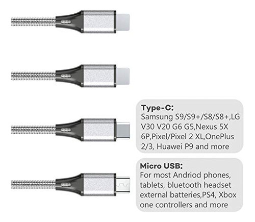 Cable De Carga Múltiple, Cable Usb Multi 3a De Carga Usb De