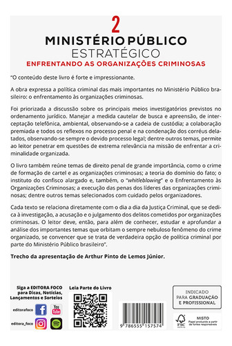 Ministério Público Estratégico - Enfrentando As Organizações Criminosas - 1ª Ed - 2023 - Volume 2, De Anderson De Paiva Gabriel. Editora Editora Foco, Capa Mole Em Português