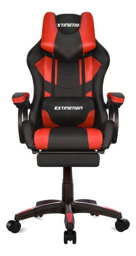 Silla Gamer Extingtion Masajeador Lumbar Apoya Pies - Rojo