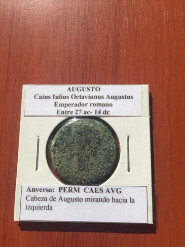 Antigua Moneda Romana Del Emperador Augusto