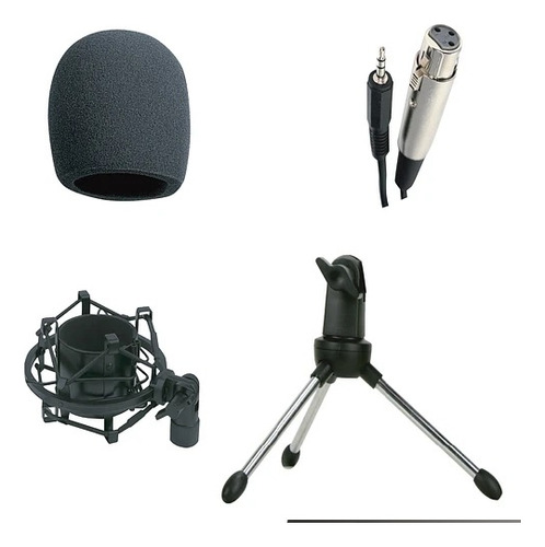 Kit Microfono Condensador Streaming B2 Black 3dfx