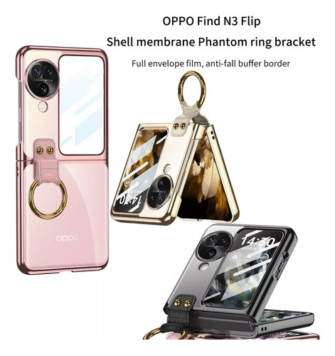Funda Con Mica, Correa Y Anillo For Oppo Find N3 Flip