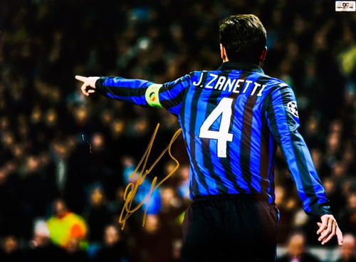 Marco Autógrafo Javier Zanetti Firma Inter Milán 47x40cm