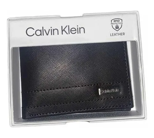 Cartera De Hombre Calvin Klein Piel Original Color Cafe Env o gratis
