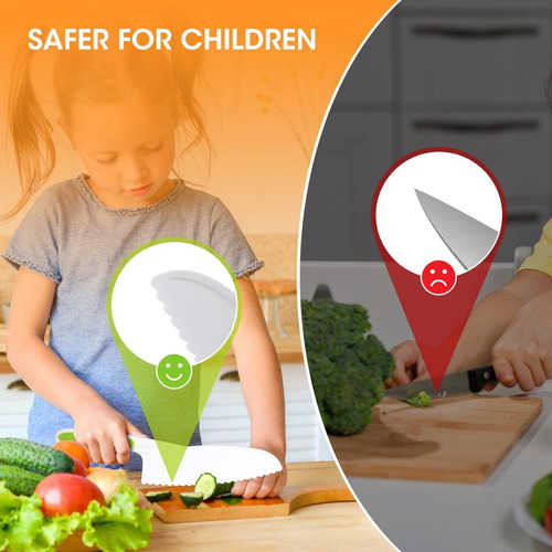Aieve Juego De Cuchillos Para Niños Para Cocina Real, Juego