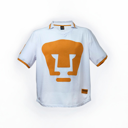 Playera Pumas Retro 1980 Blanco/oro