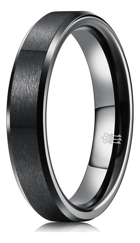 Three Jewelry Anillo Tungsteno Azul Plateado Negro 157 In 23