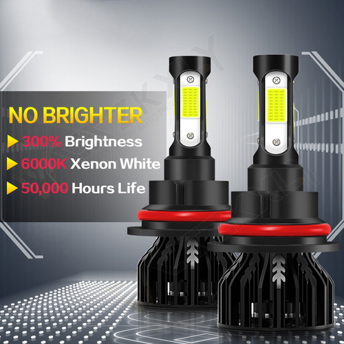 Led 9004 De 4 Lados, 24000 Lúmenes, Para Luces Altas Y Bajas