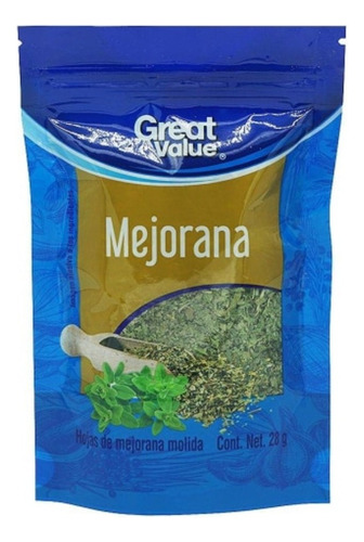 10 Pzas Hojas De Mejorana Great Value Molida 28 G