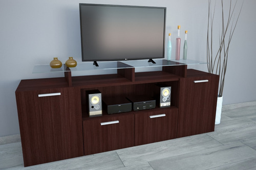 Rack Tv Vajillero  Mueble Tv Moderno Estante Vidrio 1,50mts