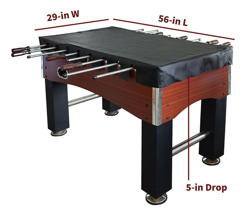 Foosball - Mantel De Mesa De 56 Pulgadas, Color Negro
