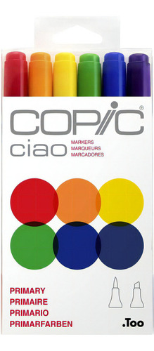 Marcadores Copic Ciao Profesional Doble Punta Variedad Color Tonos Primarios