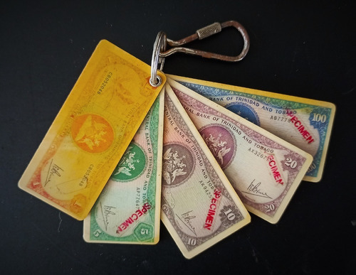 Antiguos Llavero Billetes  Especimen  De Trinidad Y Tobago!!