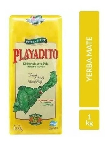 Yerba Mate Playadito Tradicional Paquete 1000gr Caja Pack X5