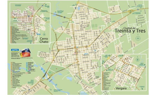 Mapa De Cerro Chato - Treinta Y Tres - Lámina 45x30 Cm.