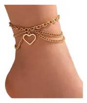 Comprar Yiendoo Pulsera De Tobillo Con Forma De Corazón En Capas Con