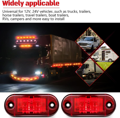 Tf 10pcs Luces Led Remolque Luces Posición Laterales