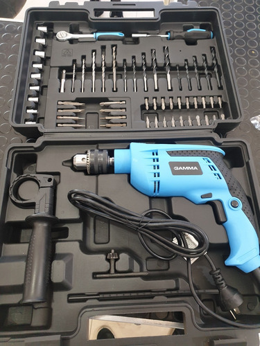 Imagen 3 de 5 de Taladro De Impacto 710w 13mm En Kit Maletin Gamma G1904kar