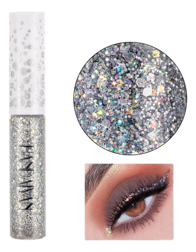 Delineador Plateado Glitter Para Ojos Liquido